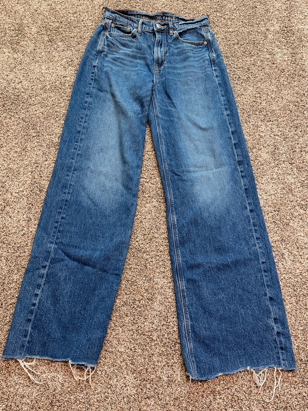 American Eagle Super High-Rise Baggy Wide Leg Jeans in Blue